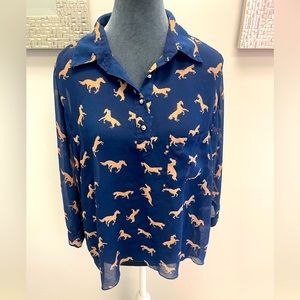 Equestrian Themed long sleeve shirt (XS)